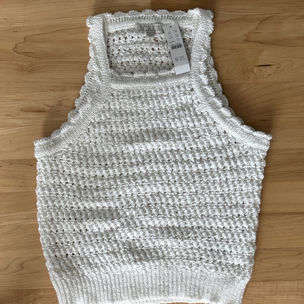 J. Crew Cream Crochet Tank Top